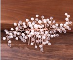 Hårkam: Smuk hårkam rosenguld/perler, lang